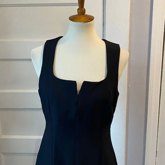 NWT Zara Square Neck Fitted Midi Dress - Picture 7 of 17